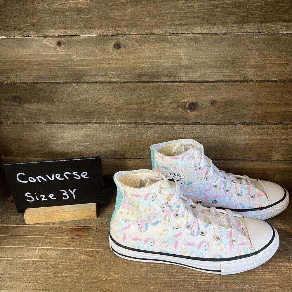 Kids Childerns Converse All Star Unicorn Shoes Sneakers Size 3 Y EUC